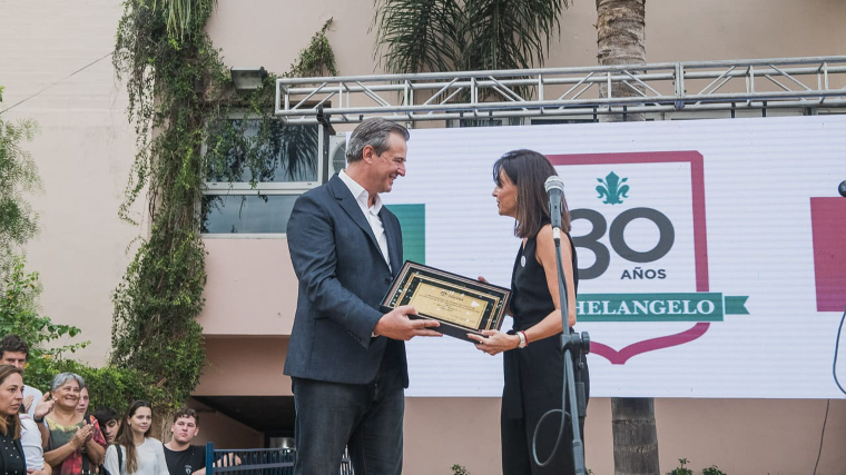 Bahl participó del acto por los 30 años del Instituto Michelangelo