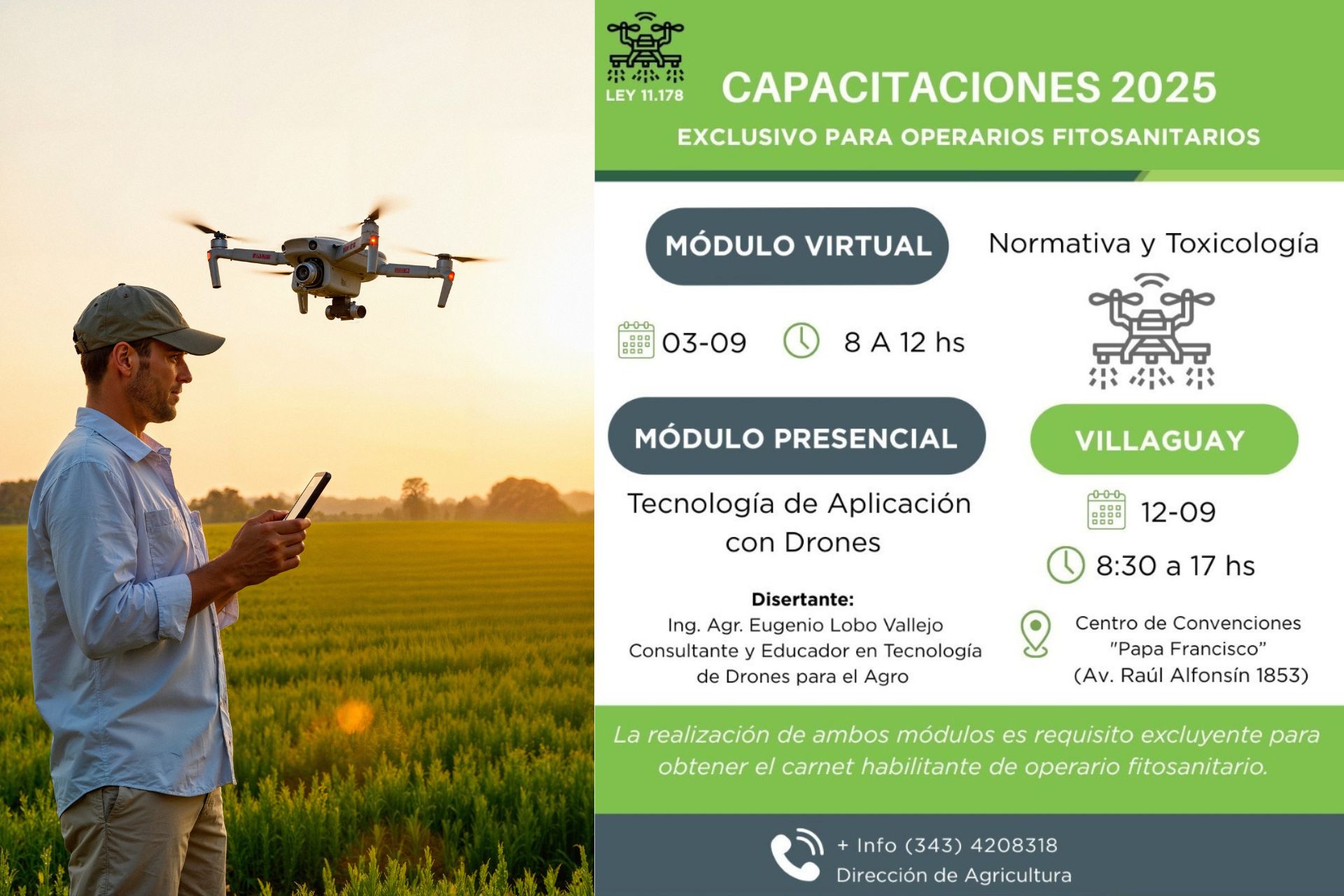 La provincia capacita en la aplicación de fitosanitarios mediante drones