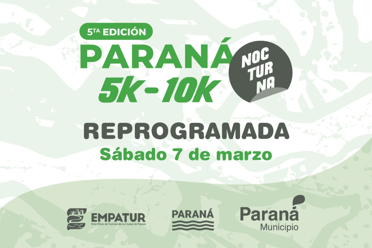 La Municipalidad de Paraná reprograma la Carrera Nocturna